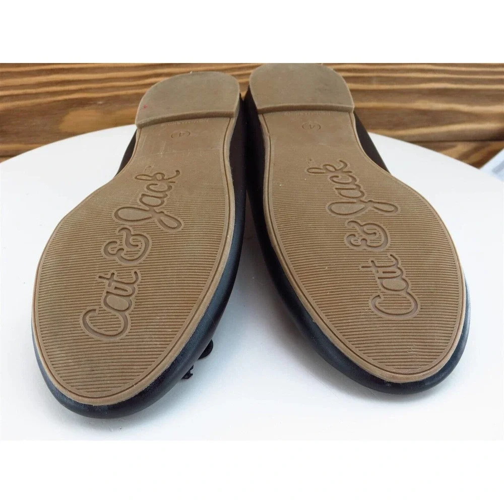 Cat & Jack Sz 4 Shoes Girls Youth Ballet Black Synthetic Slip On‎